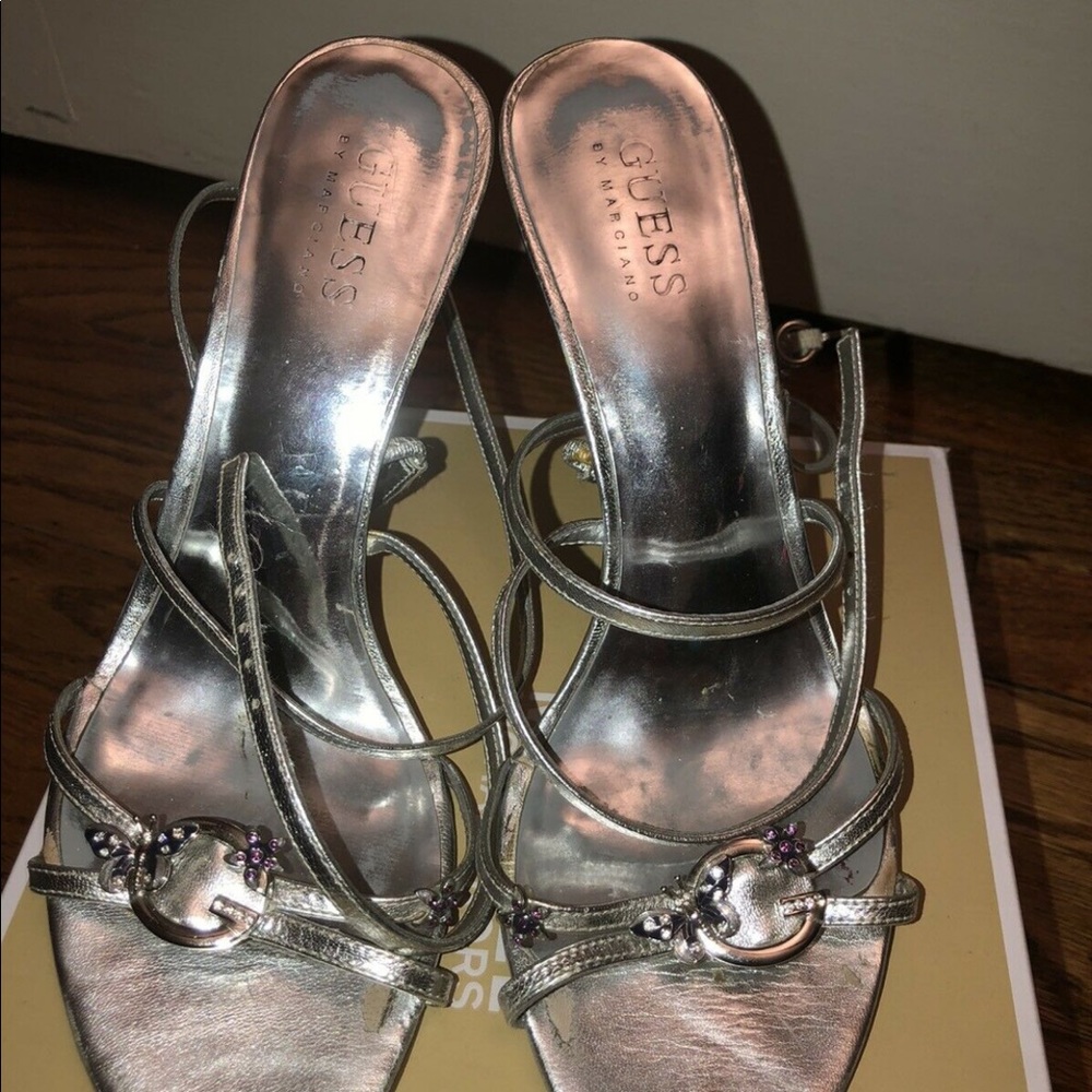 Guess silver heels